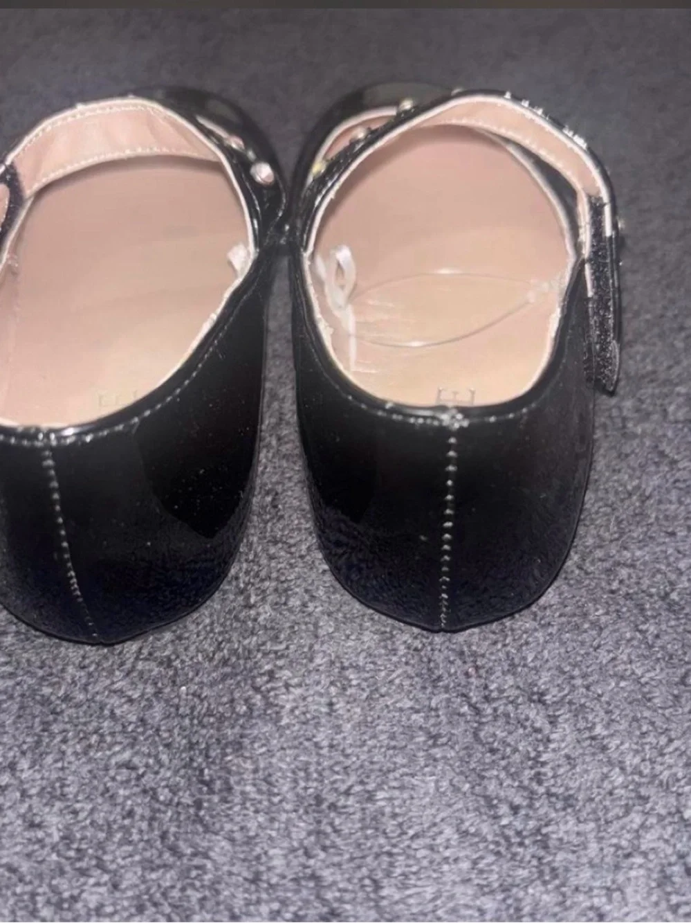 The Children's Place Black Patent Mary Janes with Jewel Strap